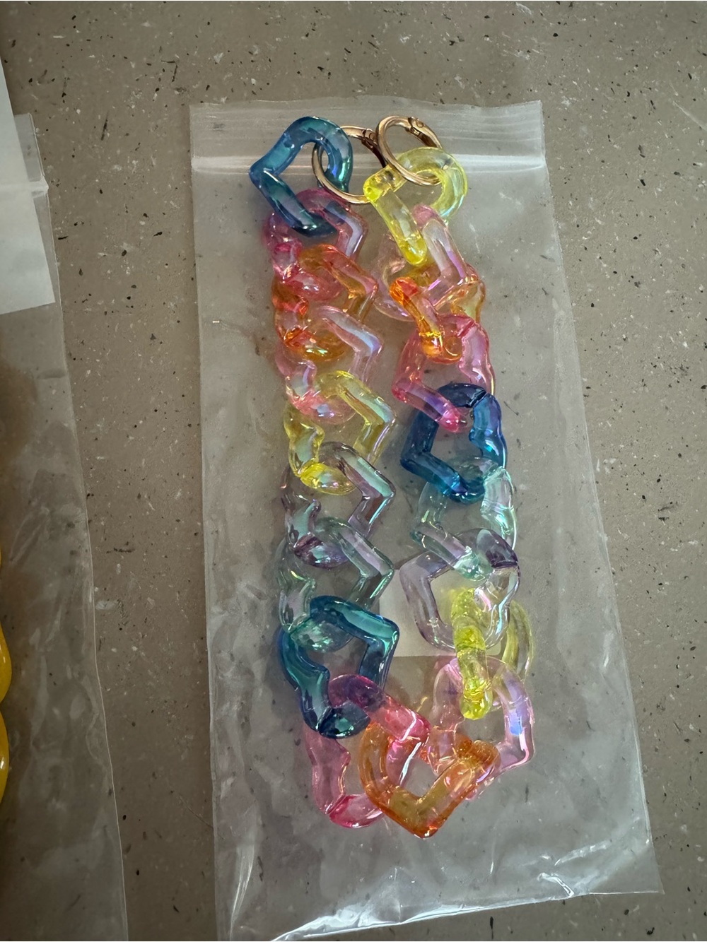 Multicolor Heart Link Bag Chain